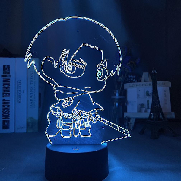 Eren Jaeger 3D LED yövalo lasten makuuhuoneen pöytälamppu