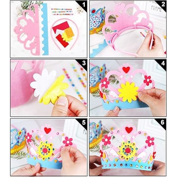 #Kreativ fritid Barne-DIY-krone 4 deler, Prinsesse Tiara Ti#