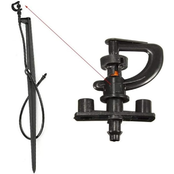 #12 st Bevattningssprinkler, 360° Rotationsbar G-Typ Mikrosrinkler#