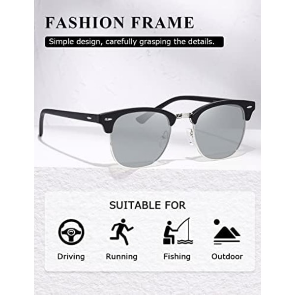 Unisex Retro Halvramme Solbriller