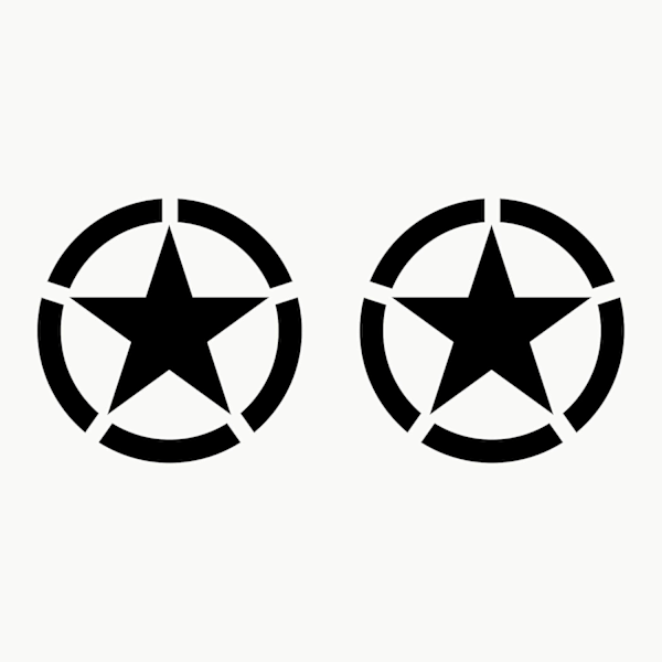 (Sort, 20 Cm) Off Road Stickers Stjerner Militær US Army Forskellige