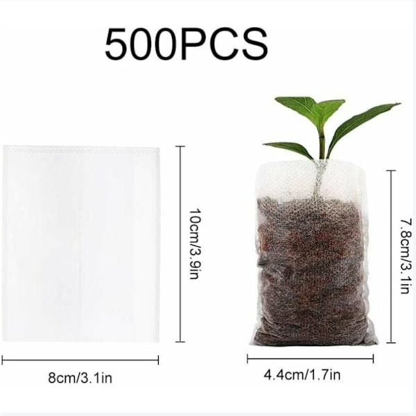 #500 stk. 8x10cm Versailles Biologisk Nedbrydelige Puder til Frøplanter Ikke-vævet#