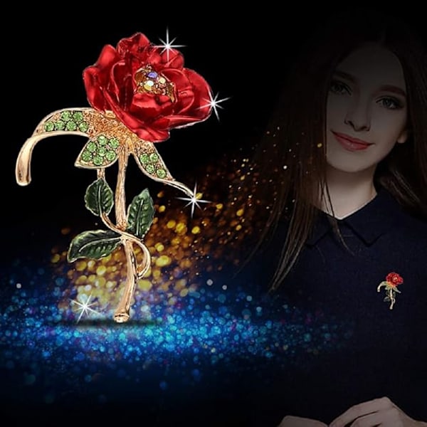 #Damenbrosche, Muttertagsgeschenke, Rosa Diamant Legierungsbrosche Be#