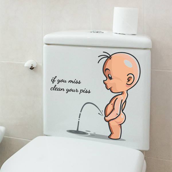 Dekorativa väggdekaler för barn Engelska Toalettstickers Snälla