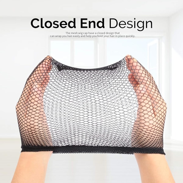 #6PCS Sort Mesh Hårnet, Lukket Ende Hårnet, Liner Wea#