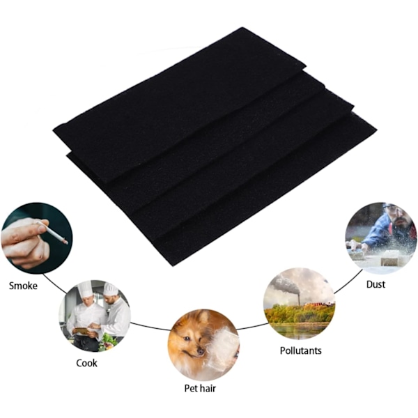 4-pack luftfilterssvamp, Ersättningsfilter av aktiverat kol