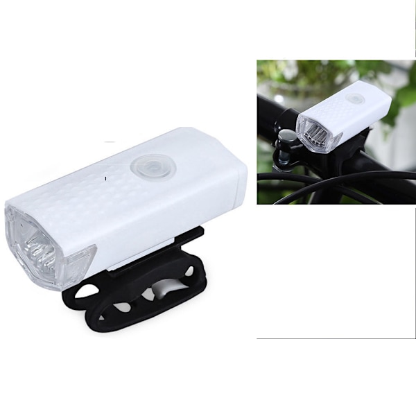 Enkel hvit sykkelforlykt USB-oppladbar superlys