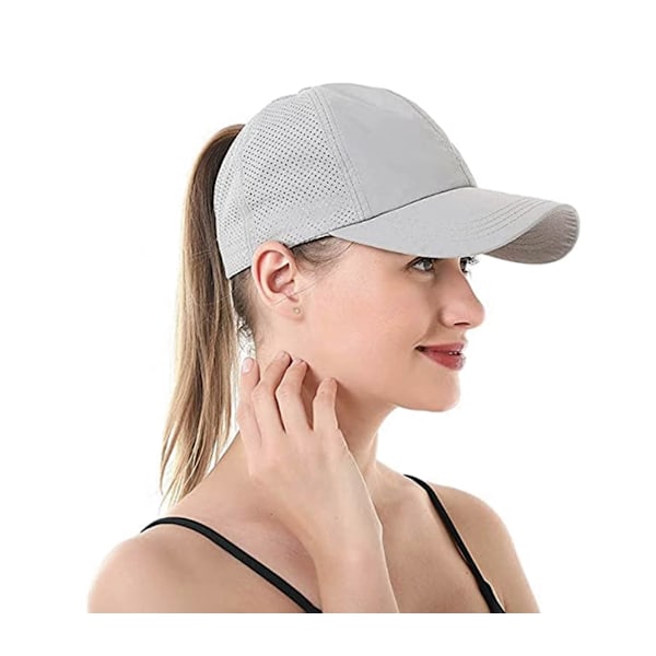 Ponytail Baseball Cap, Letvægts Justerbar Hurtigtørrende Åndbar