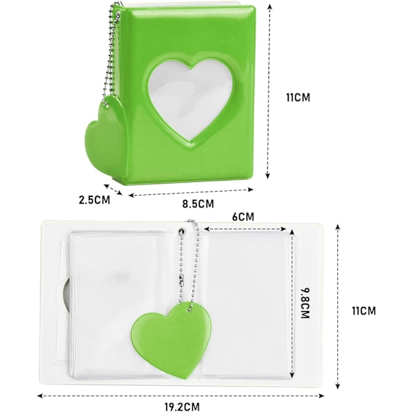 #Fotokort - Mini Fotoalbum - Grøn 11 x 8,5 cm - Fotoalbum -#