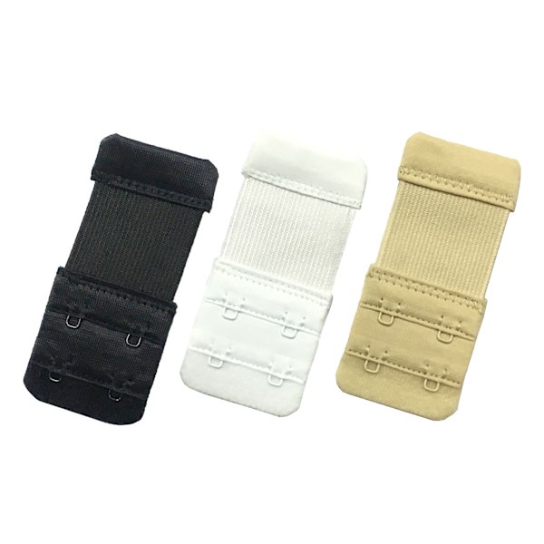 3-pack Mjuka Bekväma BH-förlängare för Kvinnor, 2 Hakar, 8,5 cm x