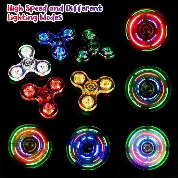 #LED Lys Fidget Spinner, Lys Fidget Finger Toy Håndspinner -#