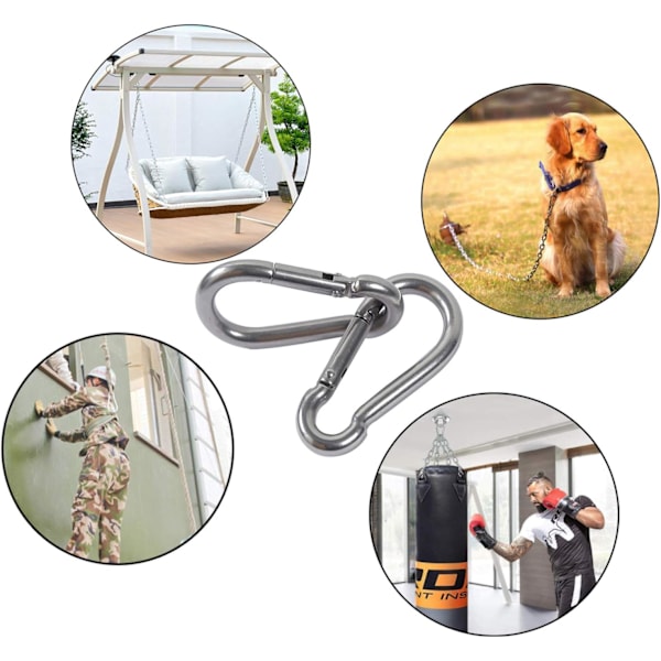 4-pack Fästkarbinhake för tung belastning, sport, hundkoppel, gunga
