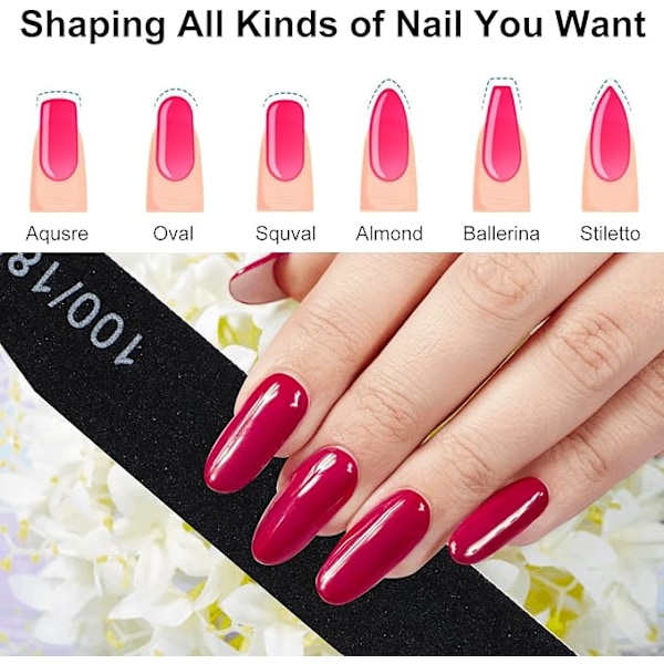 10 st Dubbelsidiga Nagelfilar Emery Sandpapper Manikyr Manikyr Verktyg