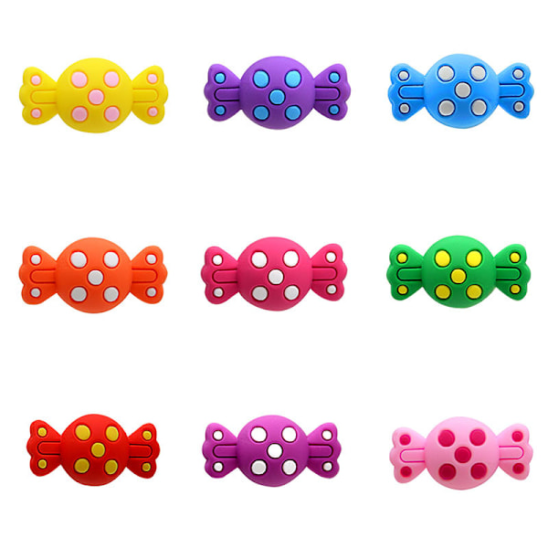 #9 stycken 3D godis clog sandaler prydnader, skocharm, söta skor#