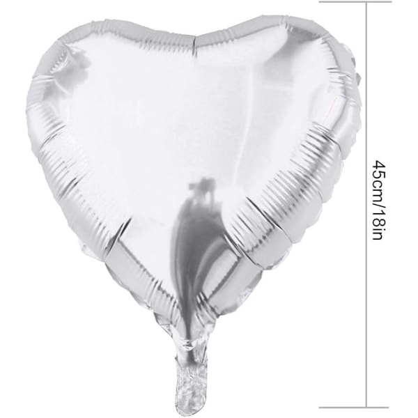 #Hjerteformede Balloner, 30 stk Sølv Hjerte Ballon, Hjerte Ballon#
