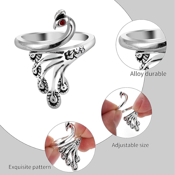 #Set med 4 Justerbara Virknålstillbehör för Fingeröppning#