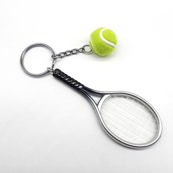 Sølv-Tennis nøglering vedhæng engros sports tennis nøglering