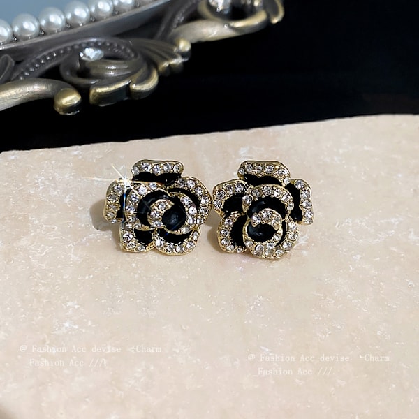 #1 par Sølv nåle blomster øreringe sæt med diamanter mode p#