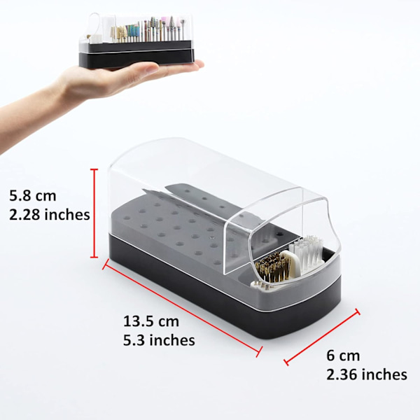 #Stor Negleboremaskinboks (Inkluderer ikke verktøy) Svart, 2 i 1 Negleboremaskin#