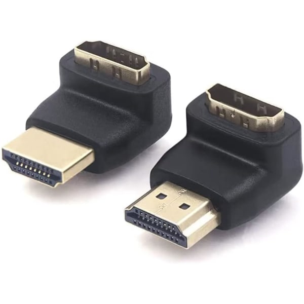 #2-pak HDMI-adapter 90 grader og 270 grader rett vinkel hann til#