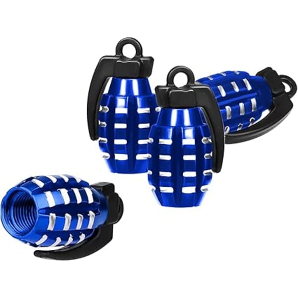 4-pack ventilhattar (blå, storlek 14 * 29 mm), aluminiumlegering