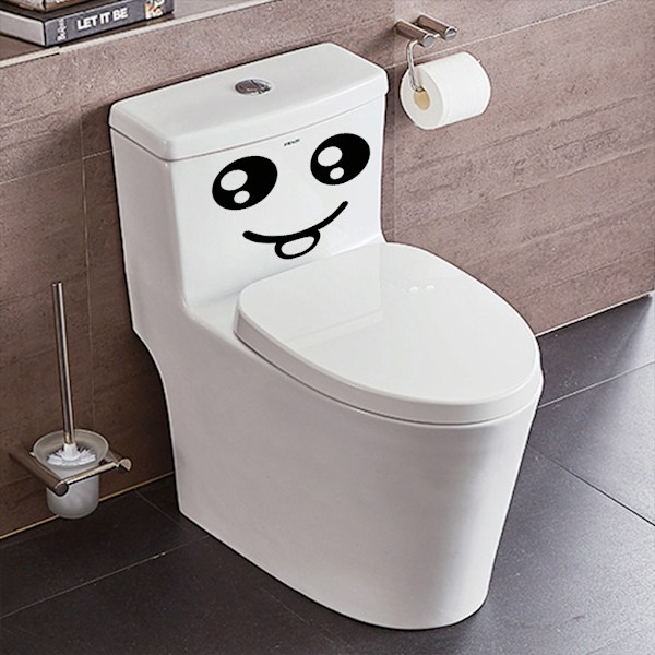 #Roliga smileystickers (slumpmässig färg), Rolig väggdekal för WC,#