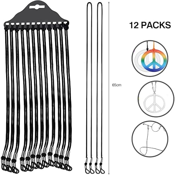 #12 st Glasögonsnöre Svart Glasögonsnöre, Justerbart Glasögonsnöre#
