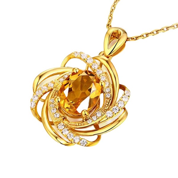 #Mode Blommig Guld Kragekedja Bästa Alla hjärtans dag-present#