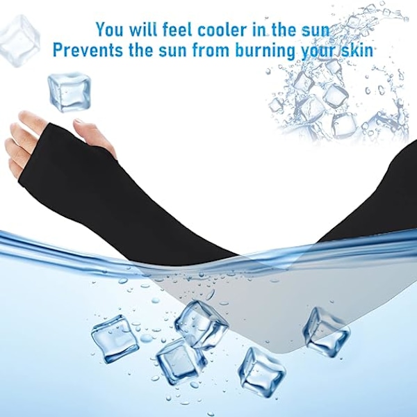 #1 Kølende Shawl Arm Sleeve med Fingerhul Solbeskyttelse#
