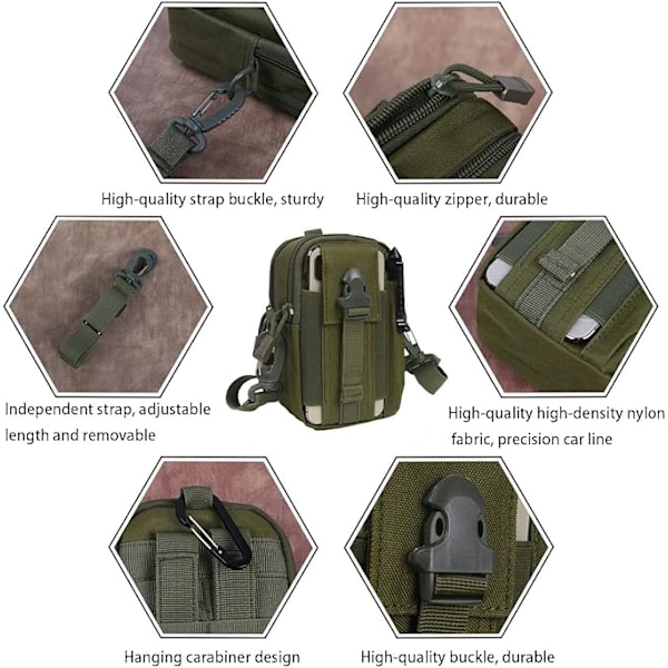 Taktiikka Vyölaukku (Army Green), Yleinen Ulkoilma Vyölaukku H