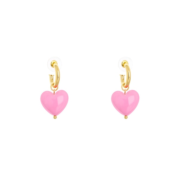#1 par Silver nålar rosa hjärta örhängen mode enkla örhängen#