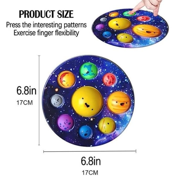 #2 st Fingertryck Bubblor Roliga Leksaker-C Solsystem Leksaker Bubblor Planet#