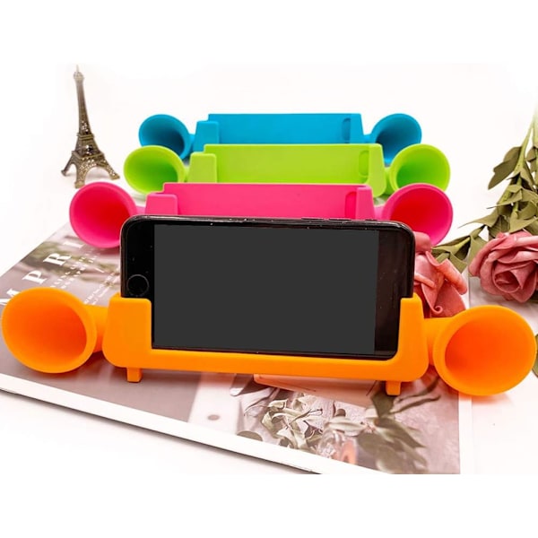 #Dubbel Högtalare Mobiltelefonhållare Silikon Högtalarförstärkare M#