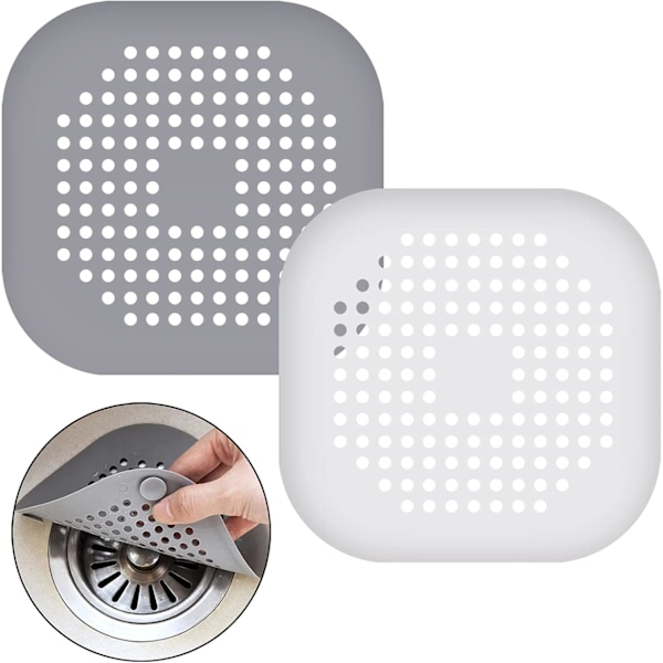 2-pack Silikonavloppsskydd med Sugkopp, för Duschbrunn