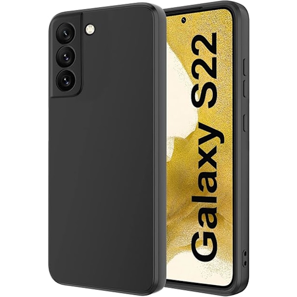 #Svart, Kameraskyddande Fodral för Samsung Galaxy S22, Samsung S22#