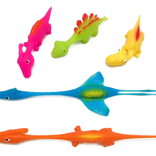 #Sæt af 4 Dinosaur Anti-Stress Legetøj (Tilfældig Farve), Tegneserie Klem#