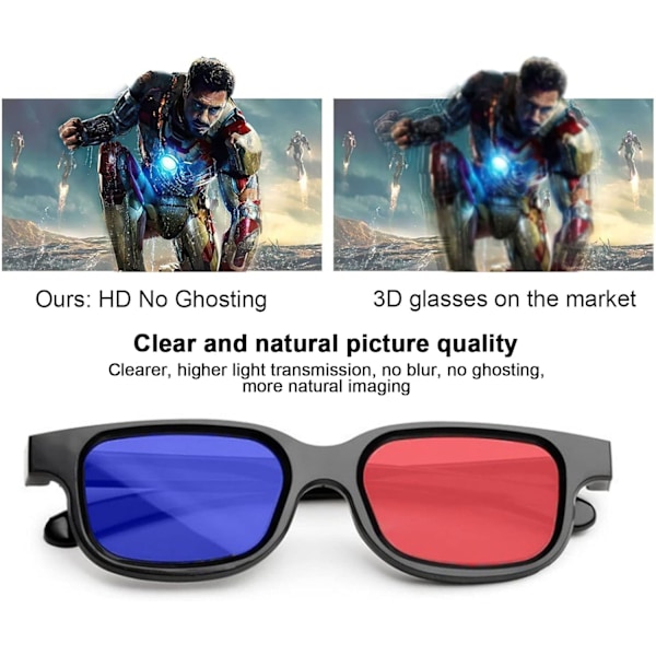 #3D Briller, 4 Styk Stereoskopiske Briller, 3D Briller til TV til#
