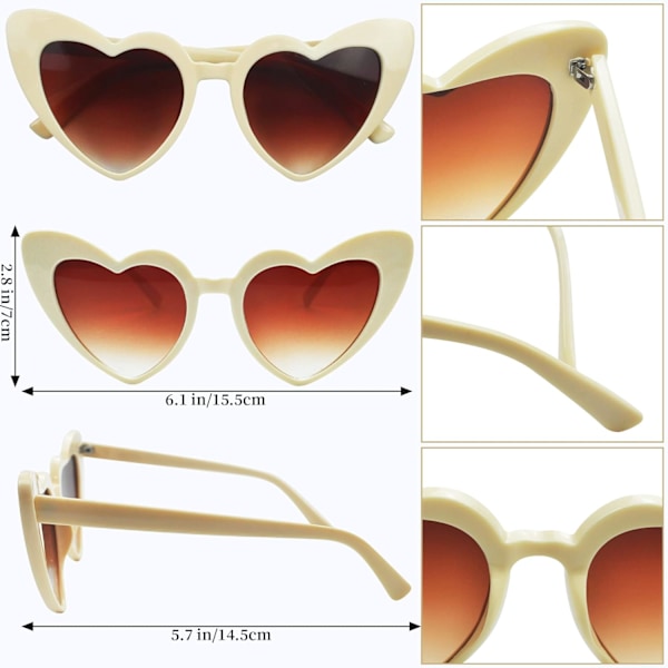 Peach Heart Solbriller Hjerte Solbriller Modebriller til Kvinder