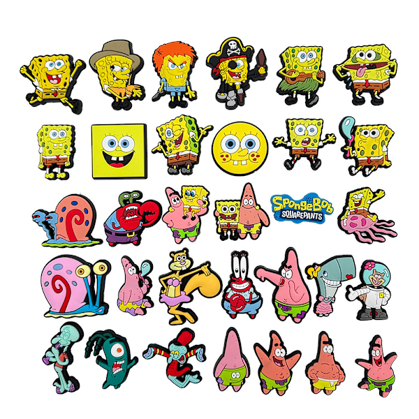 #32 forskellige designs SpongeBob-serie PVC loafers blomstersko#