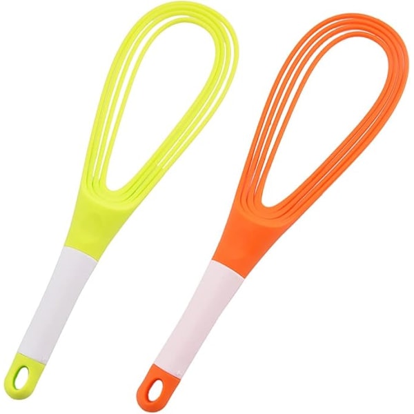 2 Pak Silicone Fladpiske (Orange, Grøn) Farverige Silicone Pis