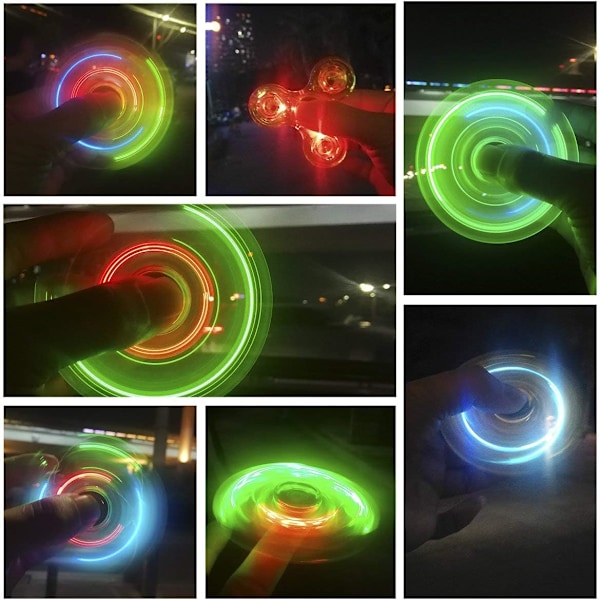 #LED-ljus Fidget Spinner, Ljus Fidget Finger Toy Hand Spinner -#