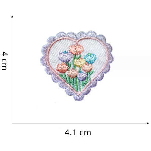#5 Styk Kærlighedsbroderi Stryge-på-lapp, Broderi-klistermærke Stryge-på#