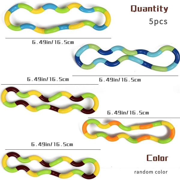 #4 st Hand Tangles Fidget Leksak, Vridbar Avkopplingsspel, Fri Rotation Fidget Sensorisk Leksak, Fidget Vridbar Anti Stress Sensoriska Leksaker, Plastmaterial
