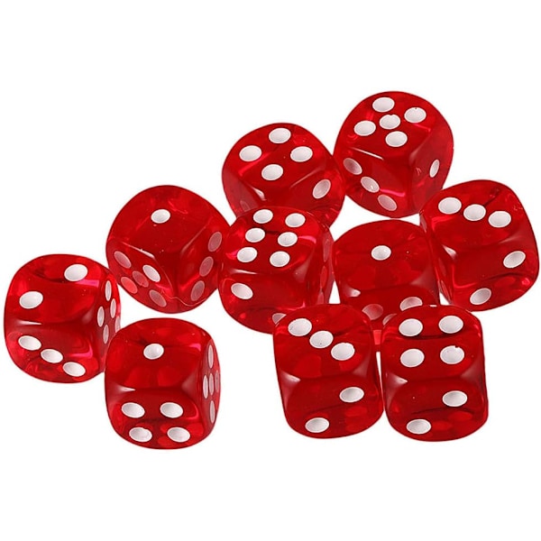 #10st Polyhedriska Tärningar D6 Tärningar 16mm Akryl Tärningssats för DND Tärningar#