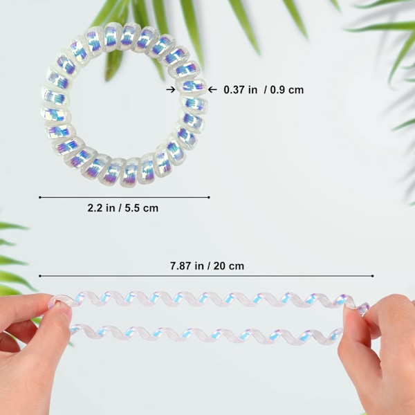 #Spiral Hårband, 10 st Omärkta Telefonlinje Hår med Plast#