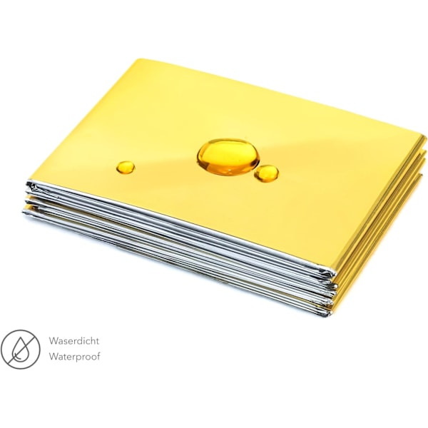 #Overlevelsesdækken 210 x 160 cm Premium Førstehjælp 1 stk Guld/Sølv#