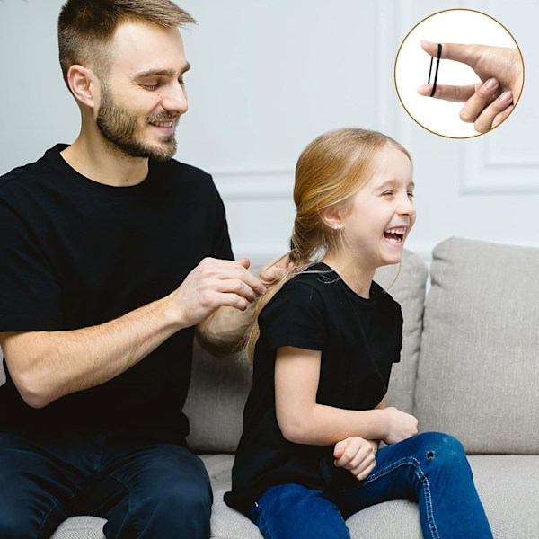 500 stycken svarta mini elastiska band flerfärgade, gummiband Sof