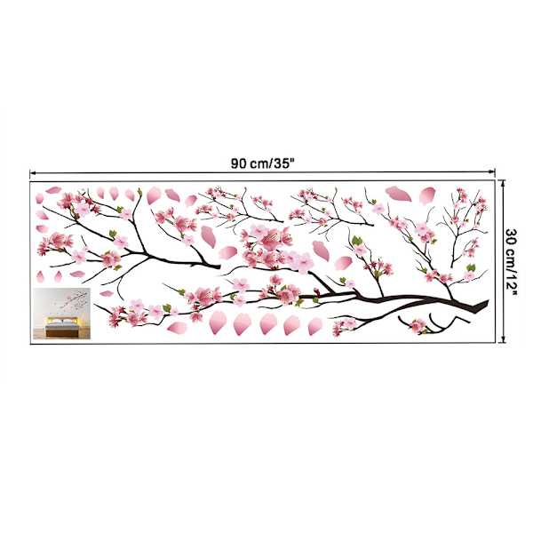 Vattenfärgskörsbärsblommor Väggdekaler Mural Dekaler Sovrum Ki