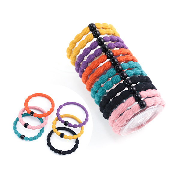 #Seks Stykker Tykke Høj Elastiske Bønner Hestehale Hårspænder Træk#