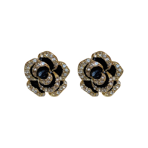 #1 par Sølv nåle blomster øreringe sæt med diamanter mode p#